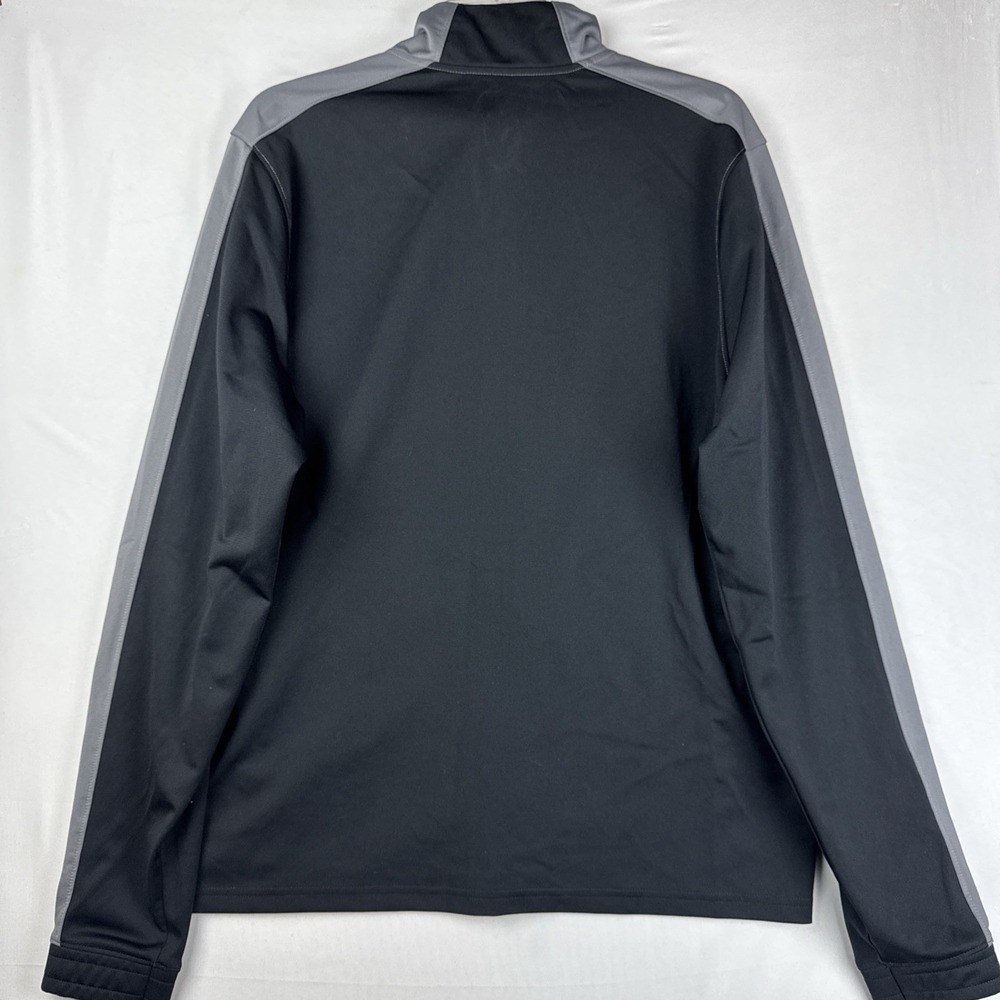 Under Armour Full Zip Windbreaker Jacket Mens L Loose Blk/grey Mock Neck Pockets - Picture 2 of 8